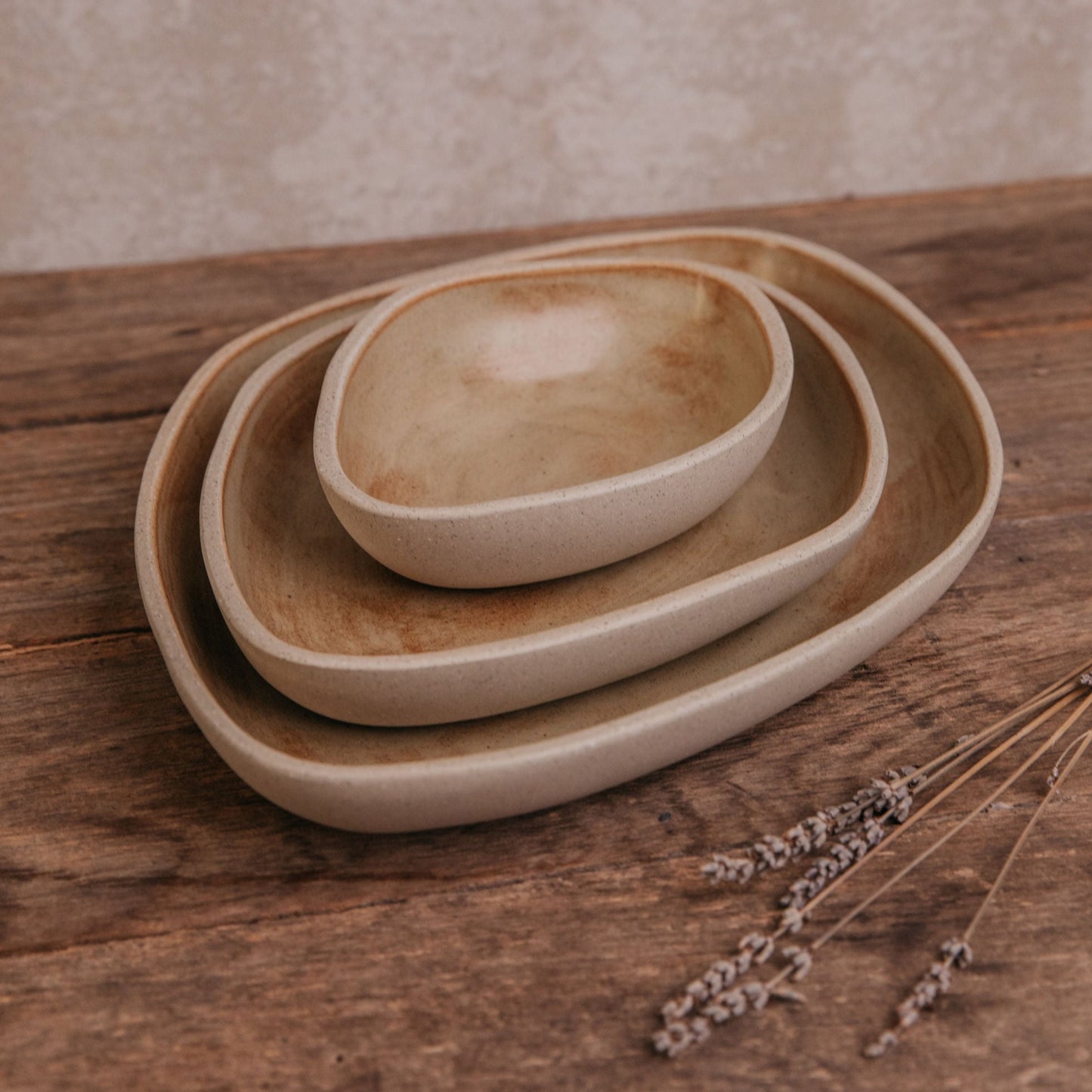 Port Bowls Set – Handcrafted Ceramic Nesting Bowls in Sand