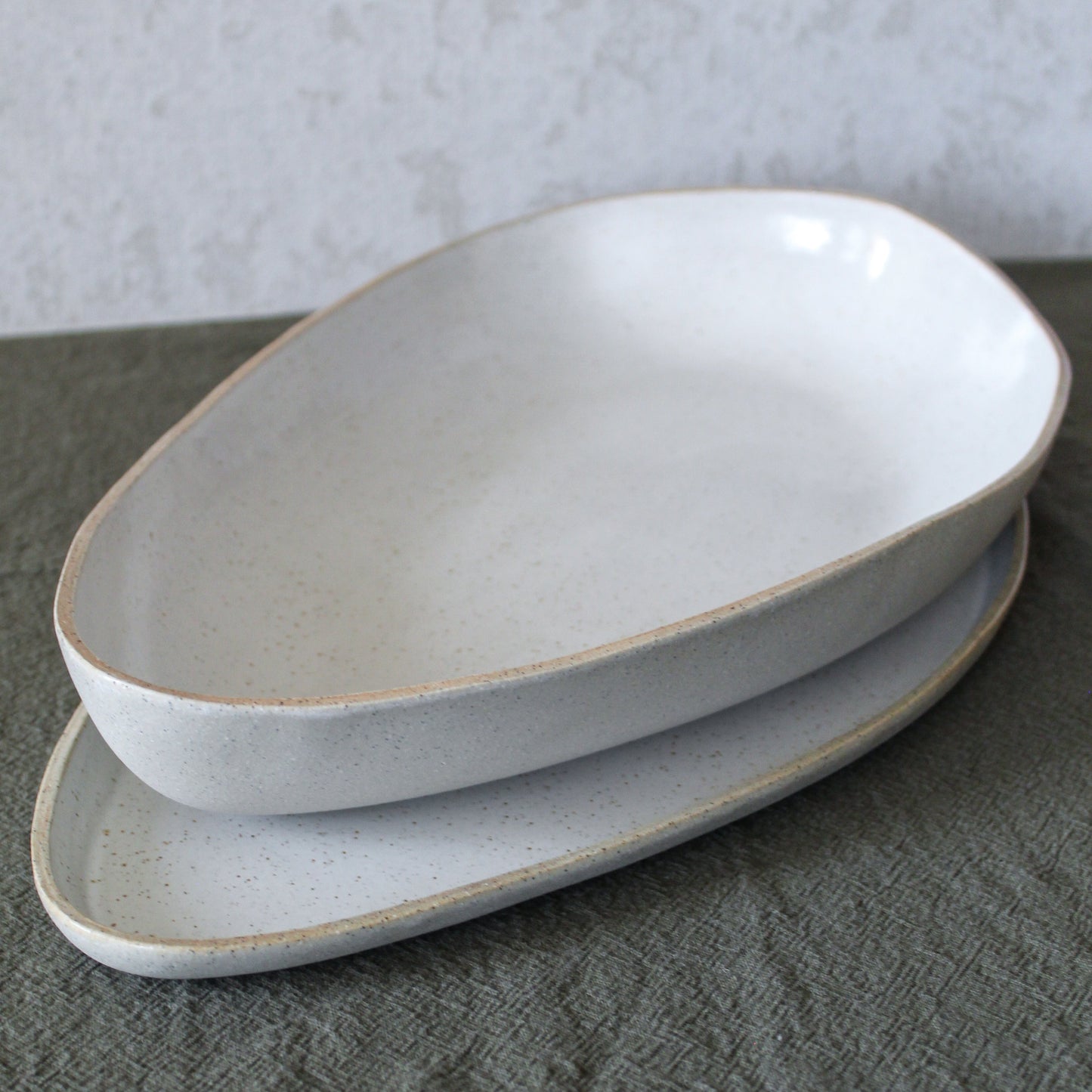 Alsace Serving Set – White | Extra-Large Bowl & Tray