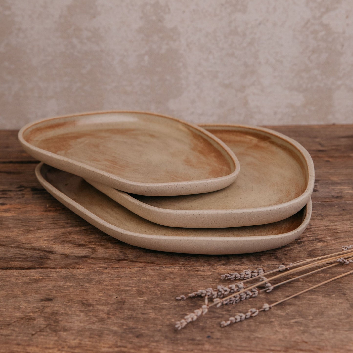 Provence Platter Set – Handmade Ceramic Serving Platters in Sand