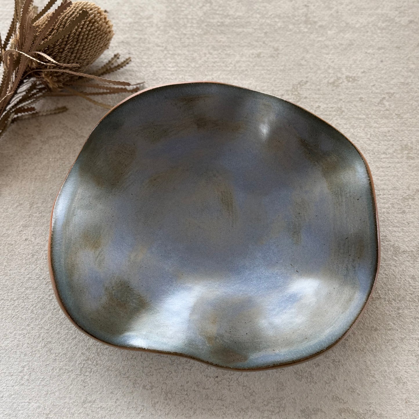 L Wave Bowl- Oyster Blue