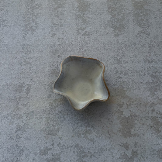 UNFOLD Handmade Ceramic Bowl — White Shell Small