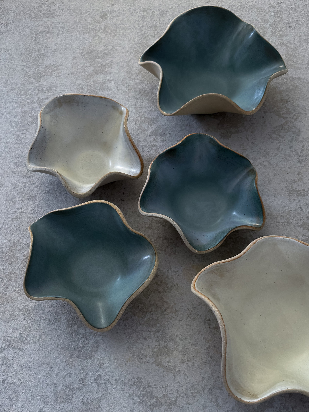 UNFOLD Handmade Ceramic Bowl — Blue Small
