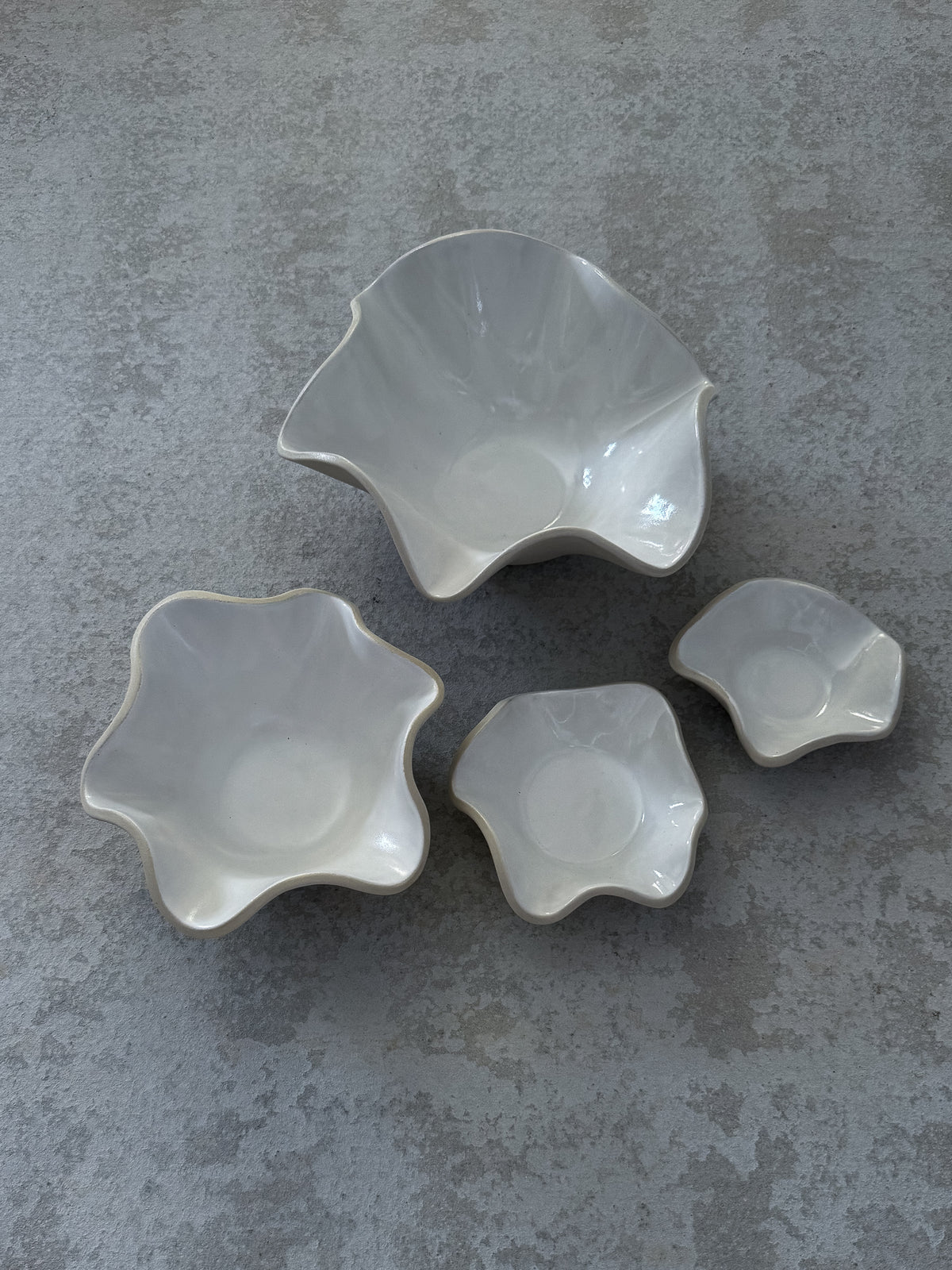 UNFOLD Handmade Ceramic Bowl — White Small