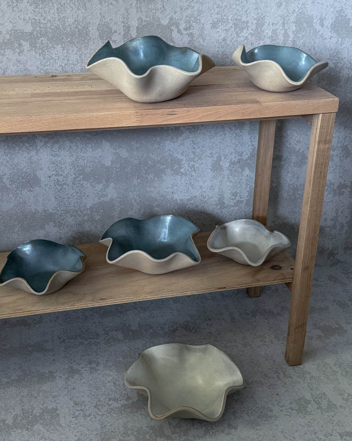 UNFOLD Handmade Ceramic Bowl — Blue Small