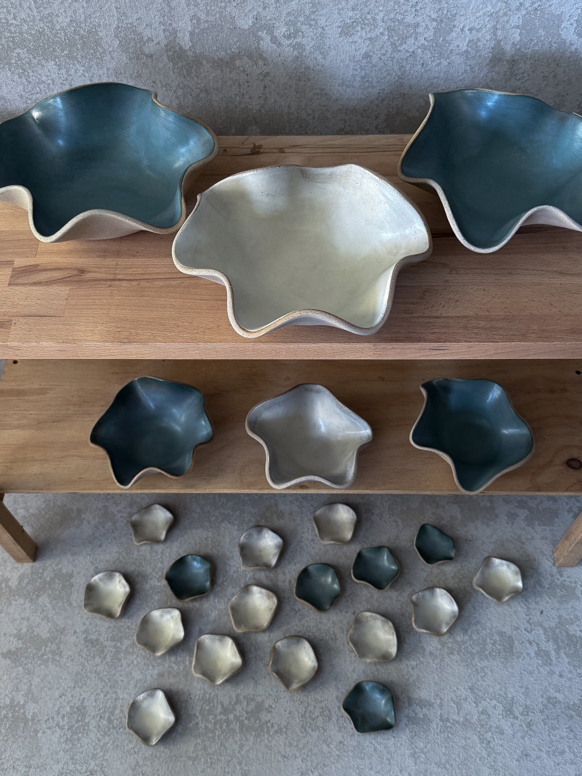 UNFOLD Handmade Ceramic Bowl — Blue Medium