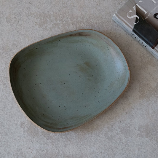 L Platter Pebble Grey - Blue