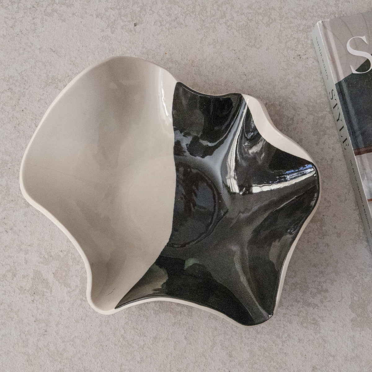UNFOLD Handmade Ceramic Bowl — Marble Large