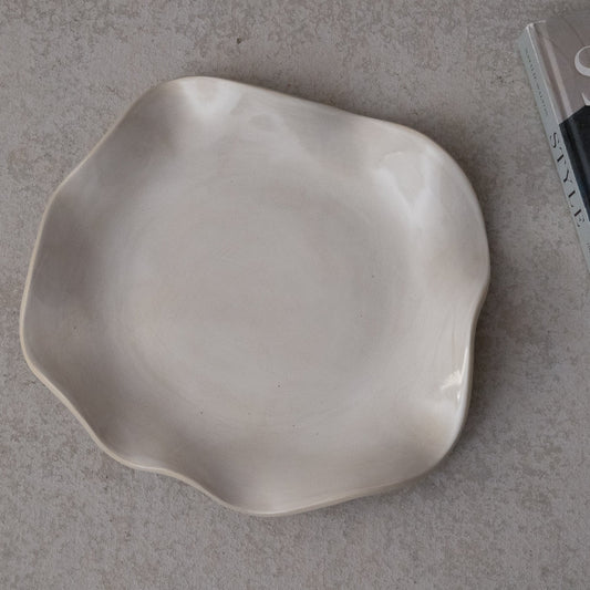 UNFOLD Handmade Ceramic Platter — White Large