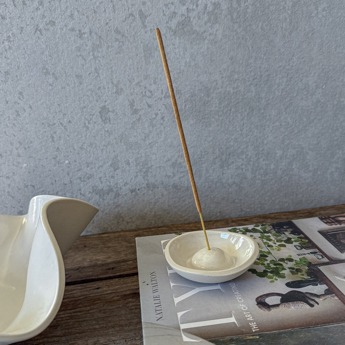 Incense Holder – White Satin