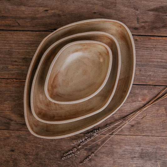 Port Bowls Set – Handcrafted Ceramic Nesting Bowls in Sand