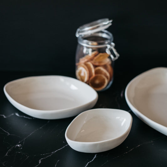 PORT Bowls – Clear | Handcrafted Ceramic Nesting Bowls