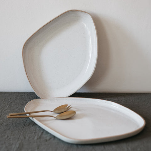 BURGUNDY Serving Set · White